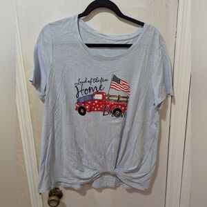 Cato Medium Patriotic - Light Blue Short Sleeve T-shirt